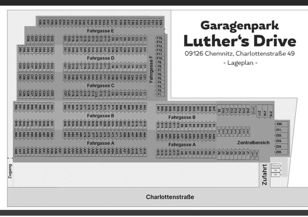 Lageplan Garagenpark Chemnitz